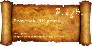 Praschek Ágosta névjegykártya